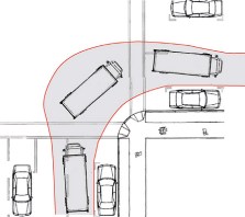 To ‘accommodate’ a vehicle turn